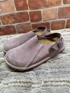 Birkenstock Lutry Premium Suede Leather(Faded Purple) Narrow 37 (Women Sz 6)